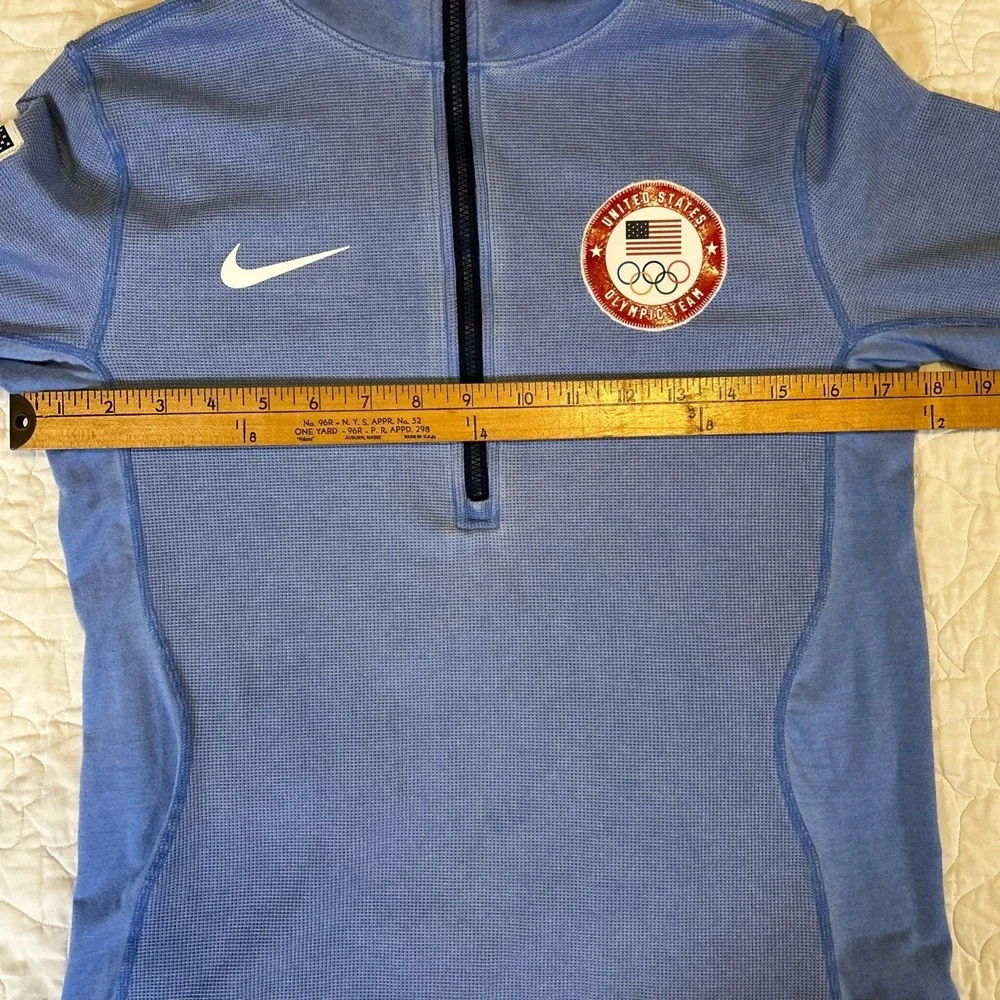 Women's Large Light Blue NIKE ACG USA Olympic Team 1/4 Zip Dri-Fit Pullover